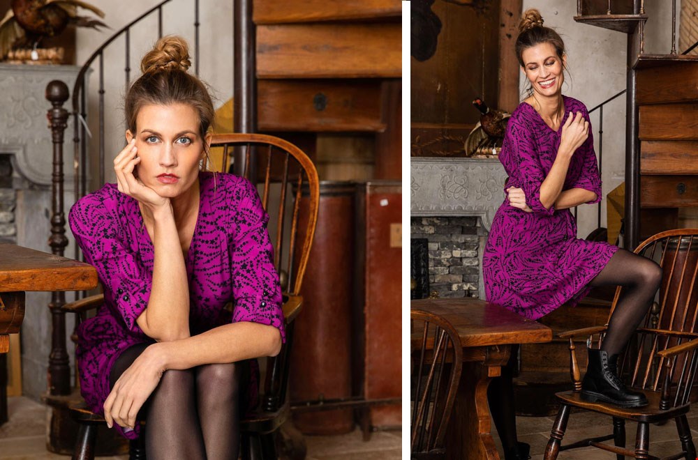 Taylor dress met magenta sterren Taylor dress met magenta sterren